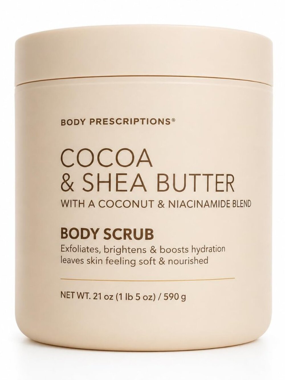 Body Prescriptions Cocoa & Shea Butter Body Scrub Exfoliating Hydrating 21 oz